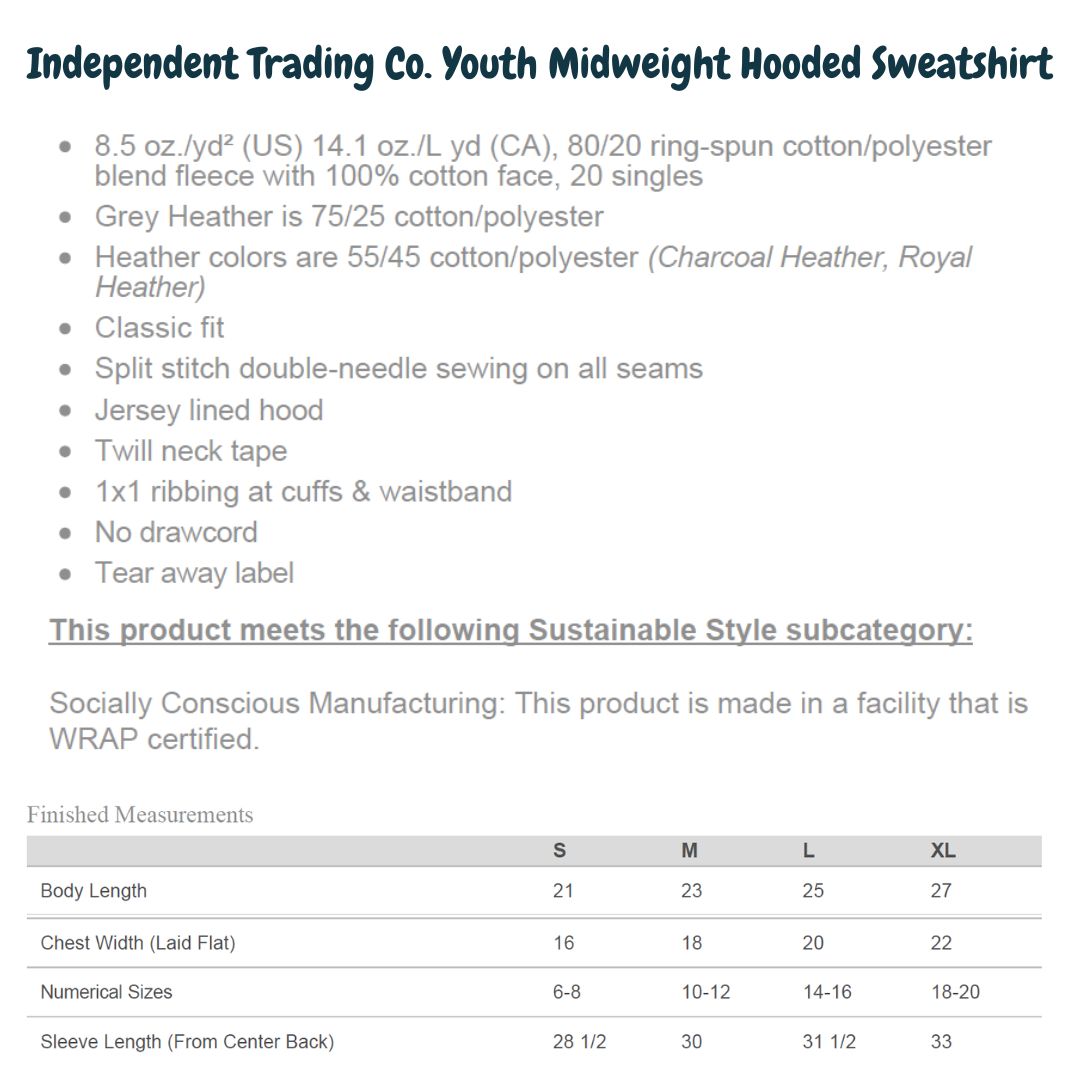 Youth Midweight Hooded Sweatshirt - Image 2